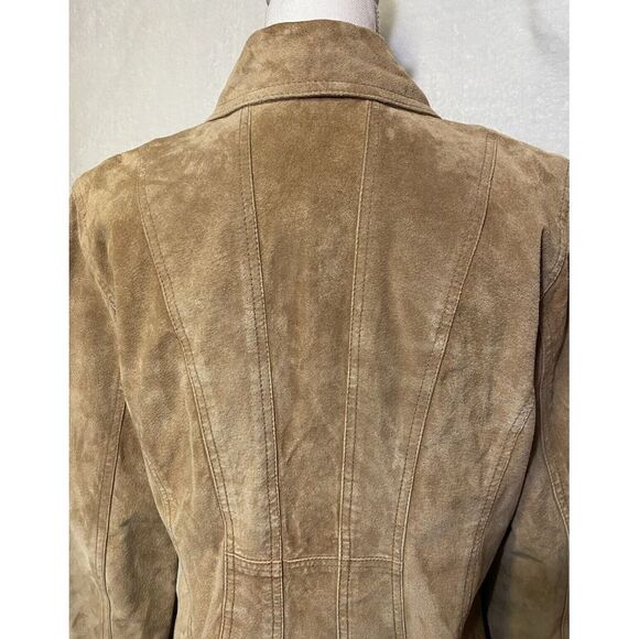 I.E. Relaxed Tan Women's Vintage Leather Jacket Size Large - Picture 9 of 16